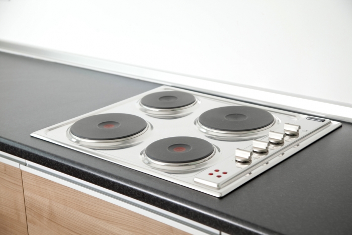 electric stove in kitchen, closeup