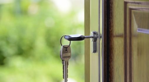 a key in a front door
